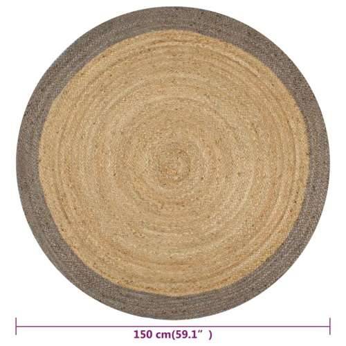 Ručno rađeni tepih od jute sa sivim rubom 150 cm Cijena