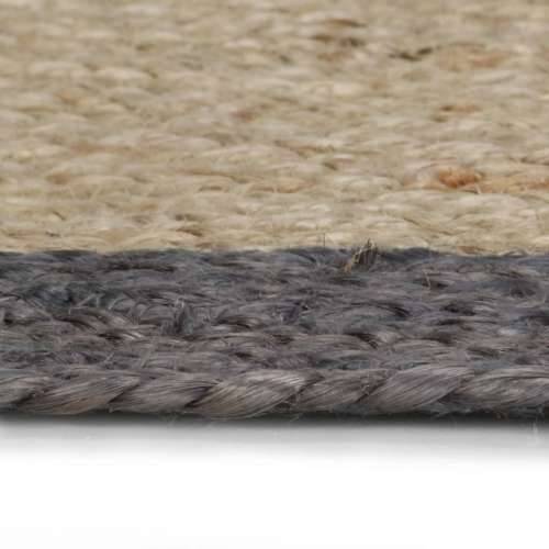 Ručno rađeni tepih od jute s tamnosivim rubom 120 cm Cijena