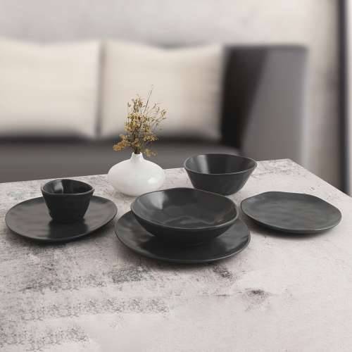 Plakans šķīvis Bidasoa Cosmos Crna Keramika 23 cm (6 kom.) Cijena