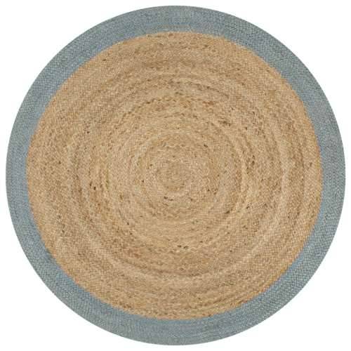 Ručno rađeni tepih od jute s maslinastozelenim rubom 120 cm
