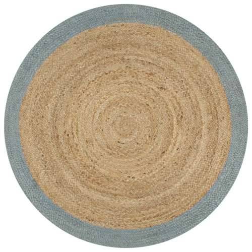 Ručno rađeni tepih od jute s maslinastozelenim rubom 150 cm