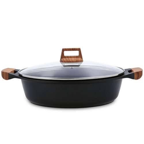 Duboka tava s poklopcem Quid Karbon Lijevani aluminij Crna 32 cm Cijena