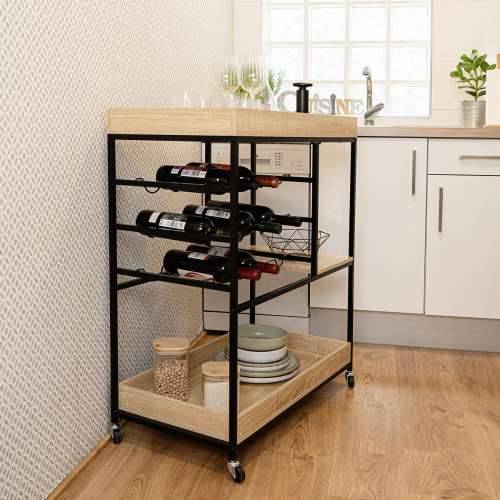 Stāvu plaukts virtuvei Vinthera Moa Stalak za boce Crna Metal 75 x 40 x 91,5 cm Cijena
