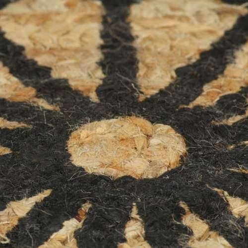 Ručno rađeni tepih od jute s crnim uzorkom 120 cm Cijena