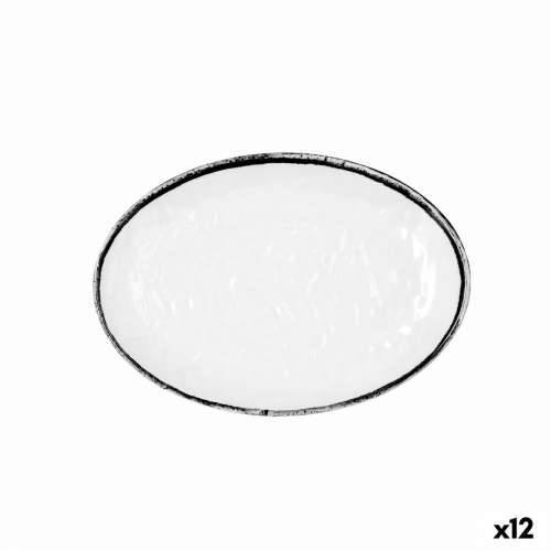 Plakans šķīvis Quid Select Filo Bijela Crna Plastika 21,3 x 15 cm (12 kom.) Cijena