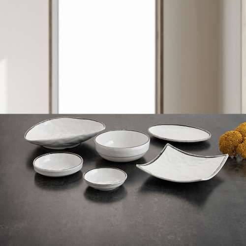Plakans šķīvis Quid Select Filo Bijela Crna Plastika 21,3 x 15 cm (12 kom.) Cijena