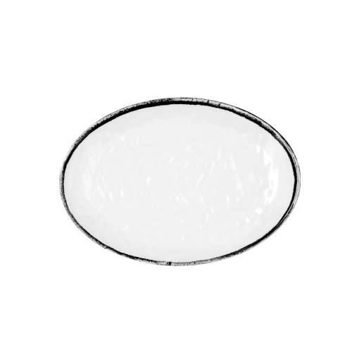 Plakans šķīvis Quid Select Filo Bijela Crna Plastika 21,3 x 15 cm (12 kom.) Cijena