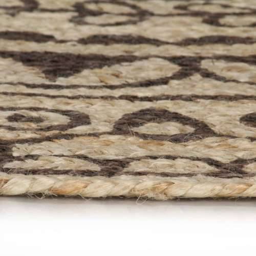 Ručno rađeni tepih od jute s tamnosmeđim uzorkom 90 cm - 90 cm smeđi cvjetni uzorak Cijena