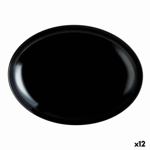Plakans šķīvis Luminarc Friends Time Crna Staklo 30 x 26 cm Meso (12 kom.) Cijena