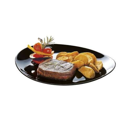 Plakans šķīvis Luminarc Friends Time Crna Staklo 30 x 26 cm Meso (12 kom.) Cijena