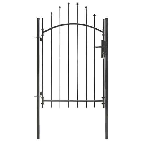 Vrtna vrata za ogradu čelična 1 x 2 m crna