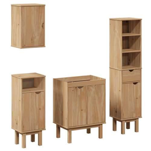 4-dijelni set kupaonskog namještaja OTTA od masivne borovine 90 x 38.5 x 46 cm 4 Cijena