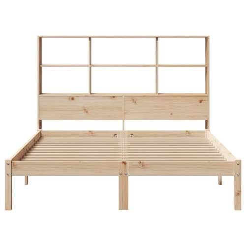 Krevet s regalom za knjige bez madraca 140x190 cm od borovine Prirodna 140 x 190 cm Cijena