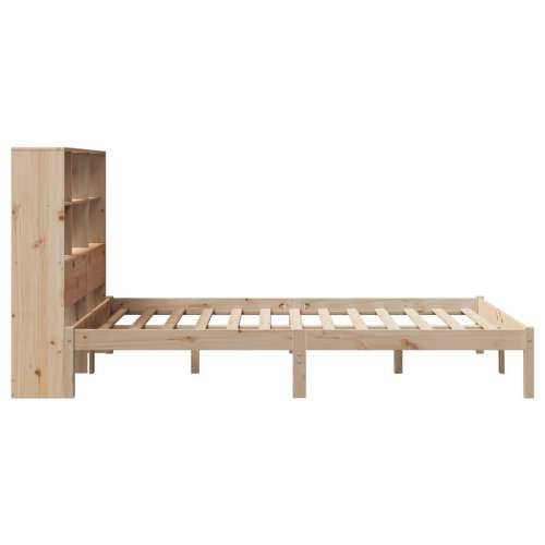 Krevet s regalom za knjige bez madraca 140x190 cm od borovine Prirodna 140 x 190 cm Cijena