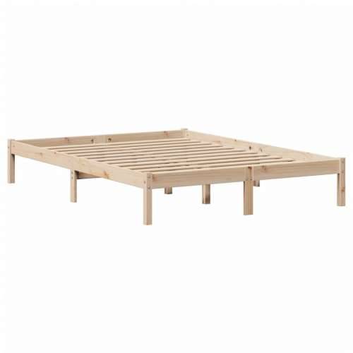 Krevet s regalom za knjige bez madraca 140x200 cm od borovine - Prirodna 140 x 200 cm Cijena