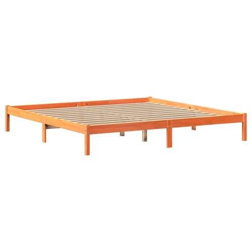 Krevet s regalom za knjige bez madraca 180x200 cm od borovine - Voštano smeđa 180 x 200 cm Cijena