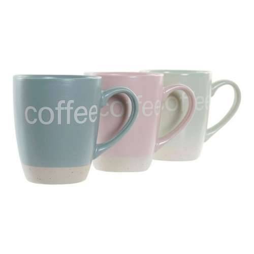 Velika Šalica DKD Home Decor Pisana Plava Roza Kaučukovac Zelena Gres Keramika 160 ml (3 kom.) (7 pcs) Cijena