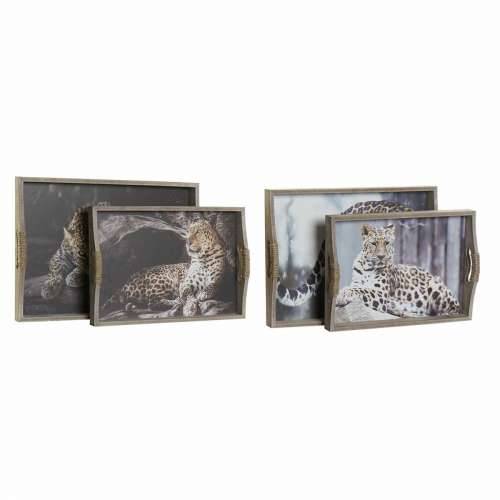 Pladanj DKD Home Decor 40,5 x 30 x 6,5 cm Pisana Drvo MDF (2 kom.) Cijena