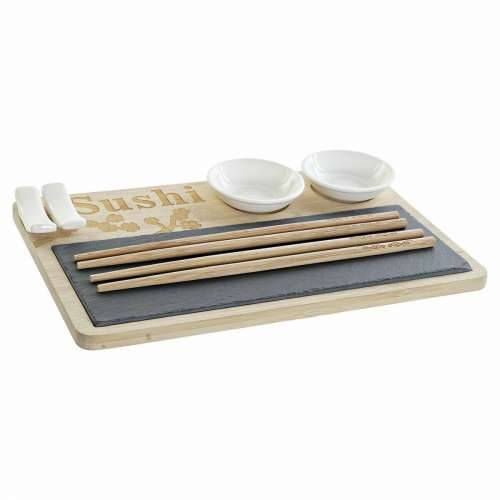 Set za sushi DKD Home Decor PC-186227 Bijela Crna Prirodno Bambus Daska moderan Orijentalno 28,5 x 18,5 x 2,6 cm (9 Dijelovi) (2 Cijena