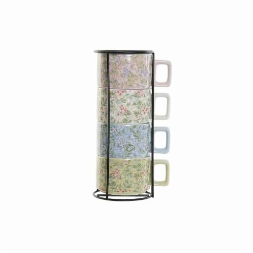 Set Šalica za Kavu DKD Home Decor Plava Zelena Roza Metal Dolomite 260 ml Cijena