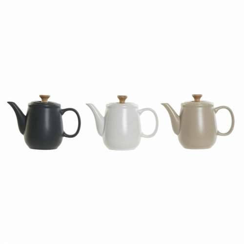 Čajnik DKD Home Decor Bijela Bež Prirodno Tamno sivo Kaučukovac Plastika Gres Keramika 1 L 23 x 12 x 16,5 cm (3 kom.) Cijena