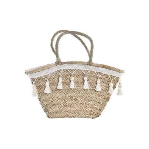 Torba DKD Home Decor Bijela Pisana Prirodno Metal 59 x 16 x 30 cm Cijena