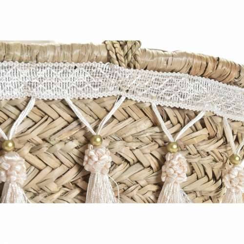 Torba DKD Home Decor Bijela Pisana Prirodno Metal 59 x 16 x 30 cm Cijena