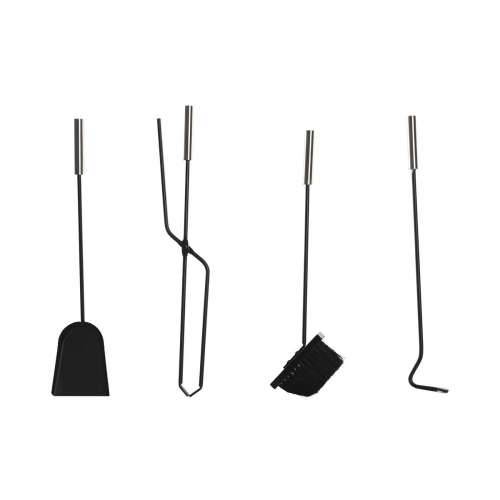 Pribor za Kamin DKD Home Decor Crna Nehrđajući Čelik Čelik 11 x 2 x 51 cm (4 Dijelovi) Cijena