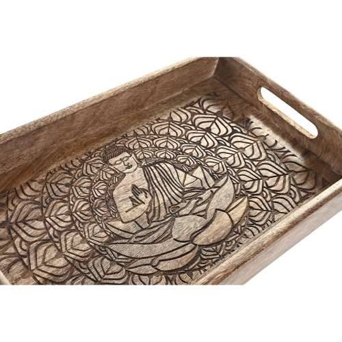 Set pladnjeva DKD Home Decor 2 kom. Smeđa Tamno smeđi Drvo Manga (2 kom.) Cijena