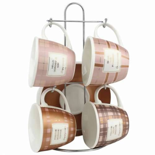 Set Šalica za Kavu DKD Home Decor Bijela Smeđa Roza Metal Porculan 210 ml Cijena
