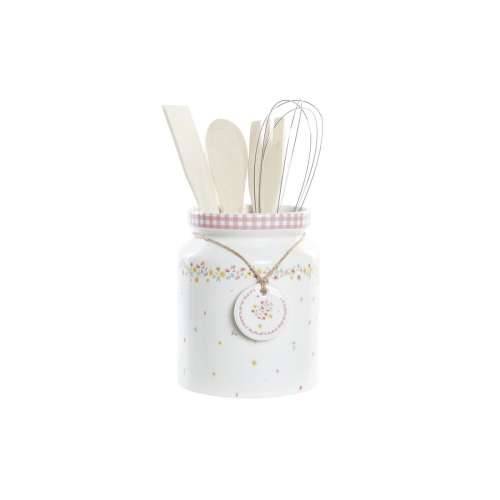 Set Pribora za Kuhanje DKD Home Decor Dolomite Drvo MDF 12 x 12 x 22 cm Ziedi Cijena