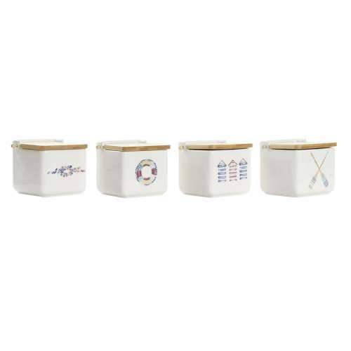 Soljenka s Poklopcem DKD Home Decor More Pisana Bambus Dolomite 12,5 x 12,5 x 11,5 cm Cijena