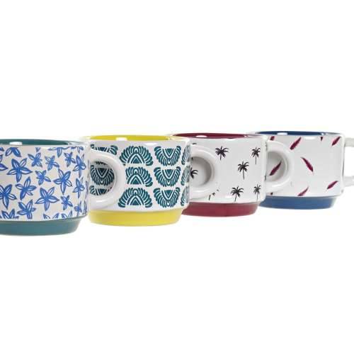 Set Šalica za Kavu DKD Home Decor Rumena Plava Pisana Turkizno Granatna Metal Gres Keramika 150 ml Cijena