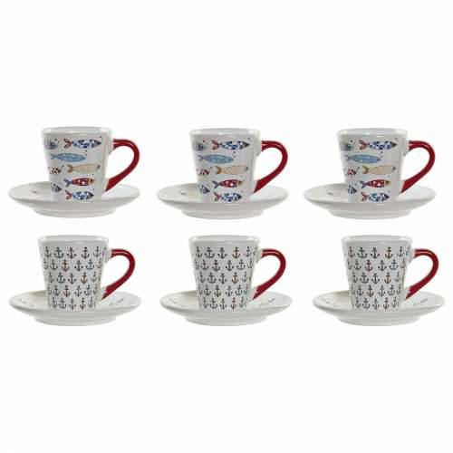 Set Šalica za Kavu DKD Home Decor Pisana Metal Gres Keramika 130 ml Cijena