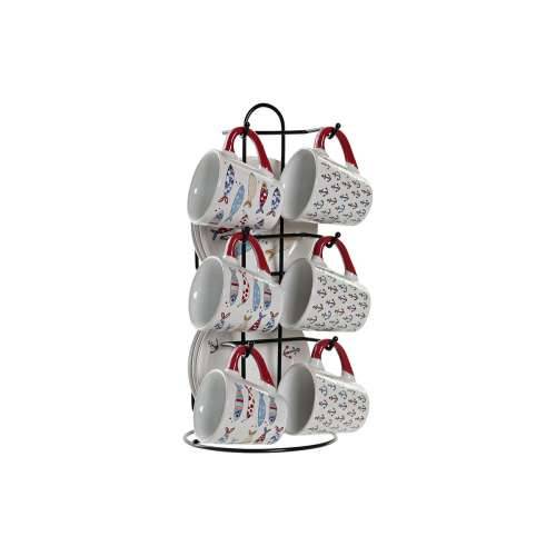 Set Šalica za Kavu DKD Home Decor Pisana Metal Gres Keramika 130 ml Cijena