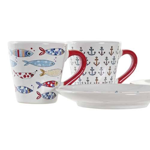 Set Šalica za Kavu DKD Home Decor Pisana Metal Gres Keramika 130 ml Cijena