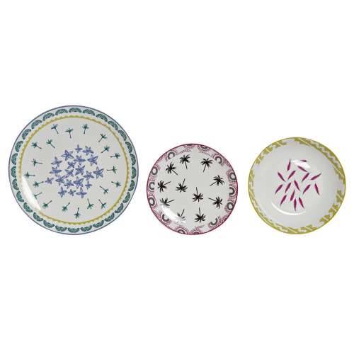 Set Posuđa DKD Home Decor Plava Pisana Turkizno Porculan Kolonijalni Afrikanac 27 x 27 x 2,5 cm 18 Dijelovi (18 pcs) Cijena
