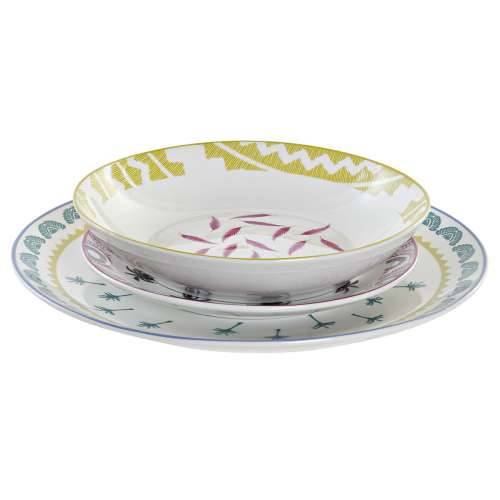 Set Posuđa DKD Home Decor Plava Pisana Turkizno Porculan Kolonijalni Afrikanac 27 x 27 x 2,5 cm 18 Dijelovi (18 pcs) Cijena