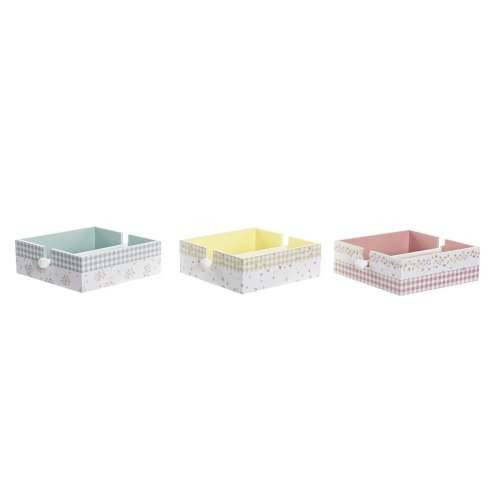 Stalak za salvete DKD Home Decor Vichy Sweet Metal Aluminij Drvo MDF 22 x 18 x 6 cm (3 kom.) Cijena