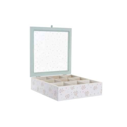 Kutija za Čajeve DKD Home Decor Rumena Crvena Zelena Metal Kristal Drvo MDF 3 Dijelovi 24 x 24 x 7 cm Cijena