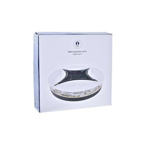 Set za Predjelo DKD Home Decor Drvo 22 x 22 x 1 cm Listovi Zelena Gres Keramika Cijena