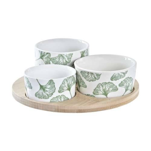 Set za Predjelo DKD Home Decor Bambus Gres Keramika Listovi Tropsko 4 Dijelovi 18 x 18 x 1 cm Cijena
