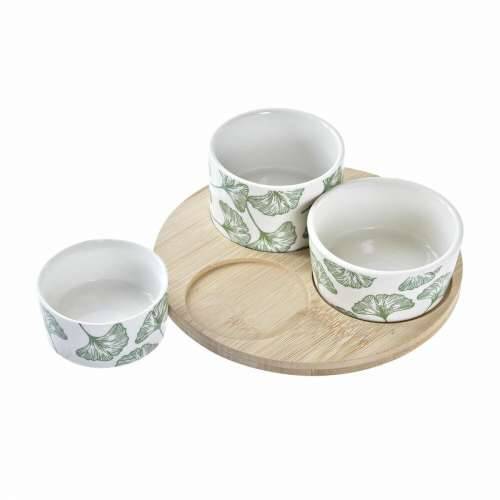 Set za Predjelo DKD Home Decor Bambus Gres Keramika Listovi Tropsko 4 Dijelovi 18 x 18 x 1 cm Cijena