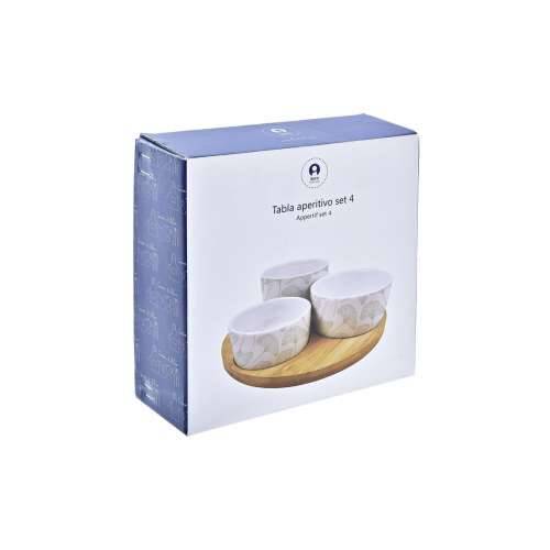 Set za Predjelo DKD Home Decor Bambus Gres Keramika Listovi Tropsko 4 Dijelovi 18 x 18 x 1 cm Cijena