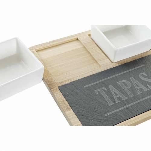 Set za Predjelo DKD Home Decor Tapas Bambus Gres Keramika Daska 3 Dijelovi 31 x 20 x 5 cm Cijena