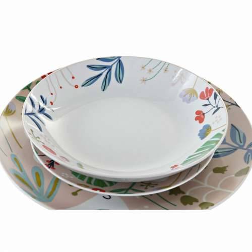 Set Posuđa DKD Home Decor Pisana Porculan Ziedi gradski 27 x 27 x 3 cm 18 Dijelovi (18 pcs) Cijena