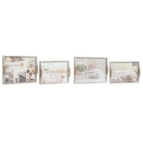 Set pladnjeva DKD Home Decor Bež 40 x 30 x 6 cm Drvo MDF (2 kom.) Cijena