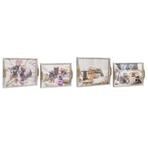 Set pladnjeva DKD Home Decor Pisana 40 x 30 x 6 cm Drvo MDF (2 kom.) Cijena