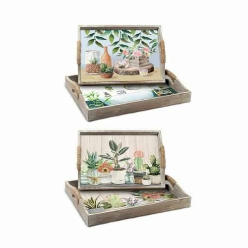 Set pladnjeva DKD Home Decor 40 x 30 x 6 cm Drvo MDF (2 kom.) Cijena