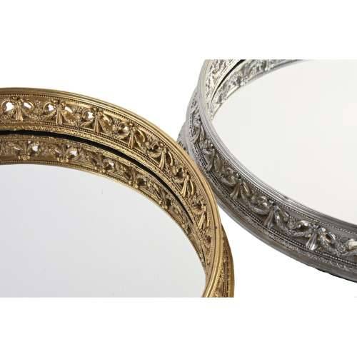 Pladanj za aperitive DKD Home Decor 38,5 x 38,5 x 8 cm Ogledalo Srebrna zlatan Smola Neoklasični (2 kom.) Cijena